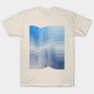 Ocean paint minimal waves blue T-Shirt